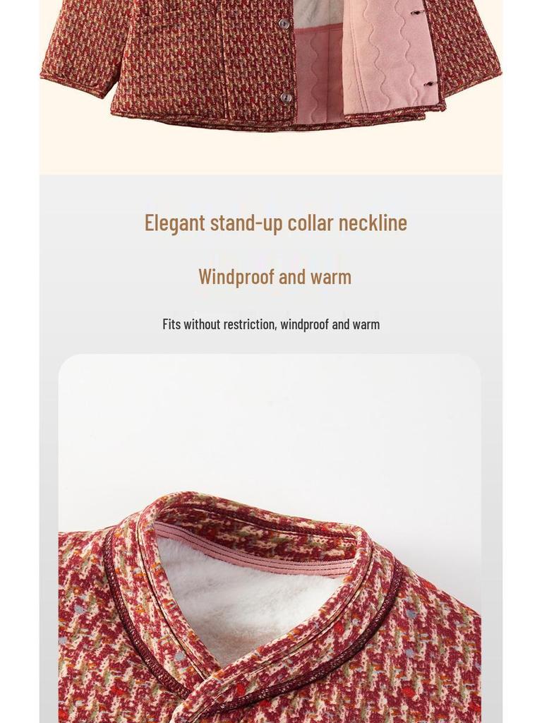 Grandma's Lightweight Winter Cotton Jacket - Warm, Short, Padded Coat for Mom