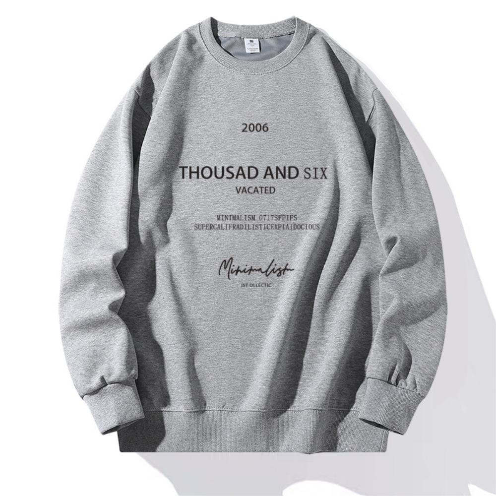 A Large-sized Loose and Trendy Hoodie for Women with A Round Neck, A Retro College Style and A Laid-back Top for Spring and Autumn