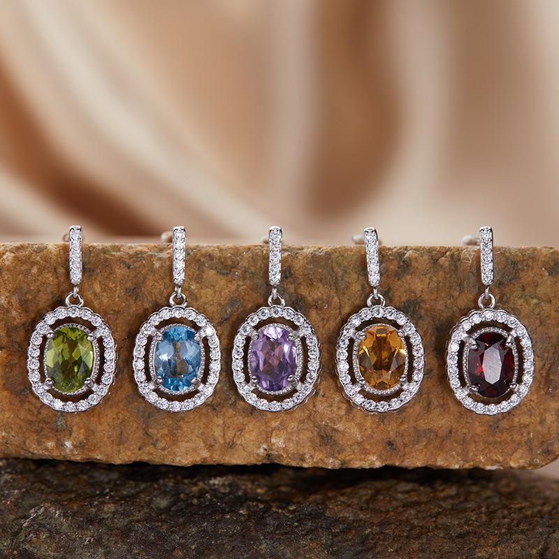 Orecchini a Bottone in Argento Sterling S925 Placcato Oro 18K Colore Naturale Ametista Tesoro Orecchini di Lusso Leggero di Alta Gamma Non Sbiadiscono Gioielli Energetici