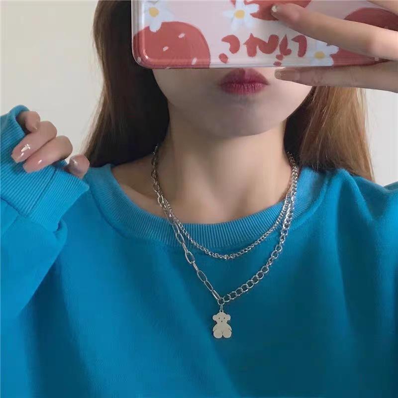 Non-Fading Stainless Steel Punk Hip-Hop Style Necklace Temperament Simple Front Buckle Collarbone Chain