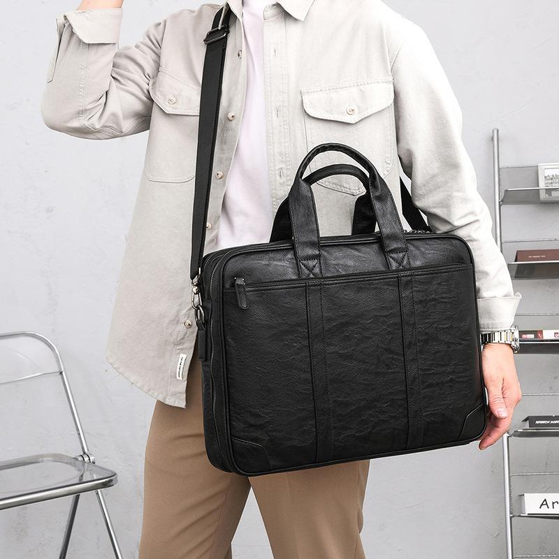 TS JYL laptop bag,Men Briefcase PU Large Laptop Crossbody Document Bag