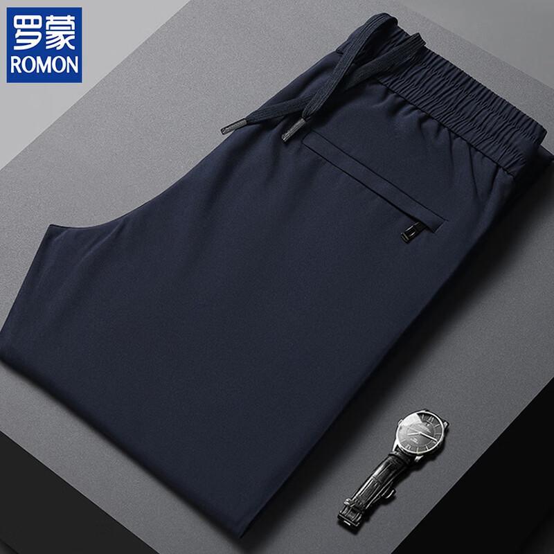 

ROMON Men s Ice Silk Straight-Leg Casual Pants M