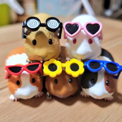 Guinea Pig With Sunglasses Blind Box Cute Mini Anime Action Figure Model Toys Kawai Desktop Decoration Collection Surprise Gift