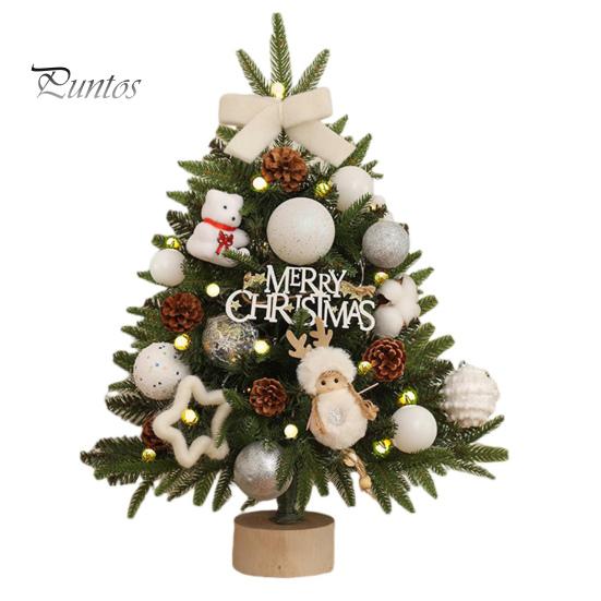 Mini Christmas Tree 45cm Lighted Tabletop Artificial Xmas Pine Tree Battery Operated Small Tree for Holiday Home Party Decor