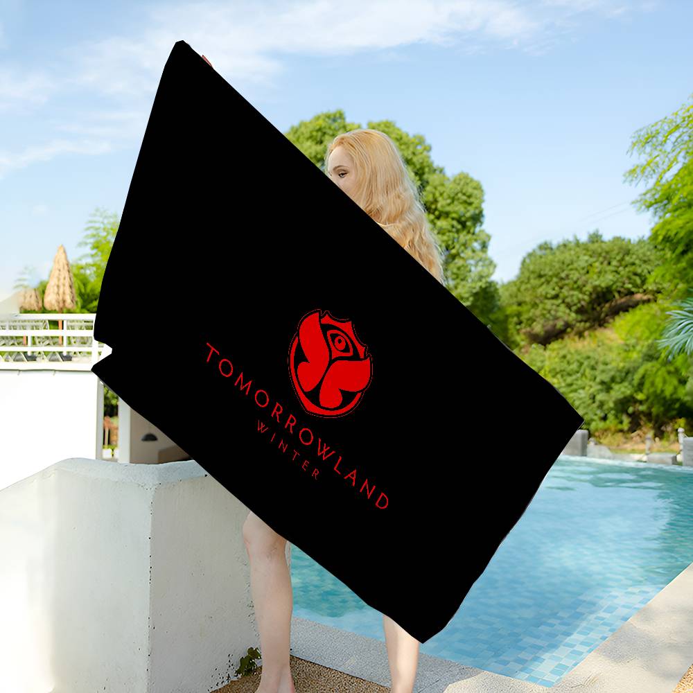 TOMORROWLAND Music Microfiber Blanket Quick Drying Beach Towels Oversized Printing Super Absorbent Pool Towel Blanket