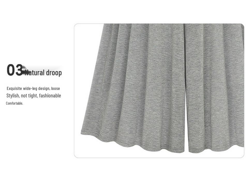 Plus Size Women's Cropped High-Waisted Wide-Leg Pants - European & American Style, Slimming & Loose Fit