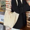 Yogodlns Solid Color Crochet Tote Handbag Summer Beach Scarf Decor Fashion Women's Mesh Woven Shoulder Bags Large Capacity Knitting Underarm Bag