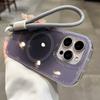 For Magsafe Gradient Hand Wrist Strap Case for iPhone 17 16 15 14 Pro Max 12 13 Magnetic Lanyard Color Contrast Shockproof Cover