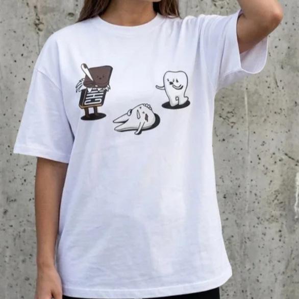 Cotton American short-sleeved t-shirt men s and women s loose top S