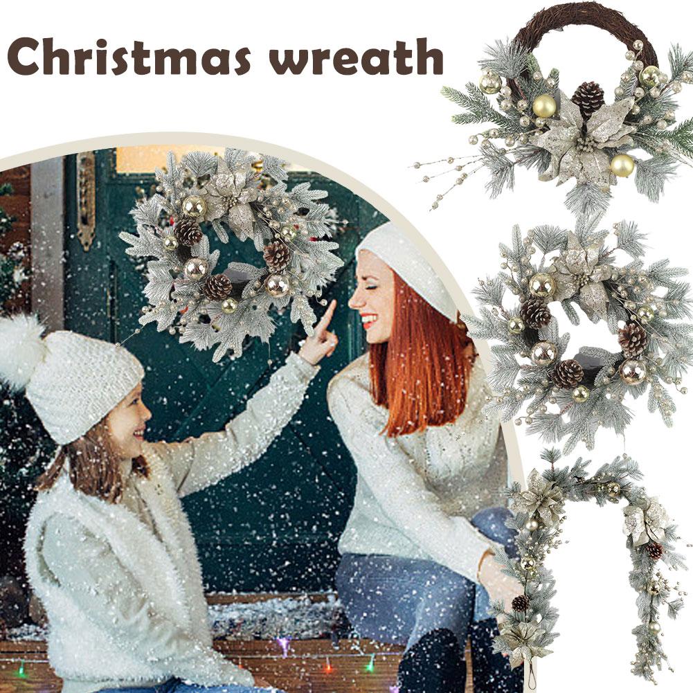 

Искусственный рождественский венок из веток ротанга золотая гирлянда для украшения двери в помещении на открытом воздухе или L8Q7 C-1pcs