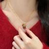 18k Gold Plated Zircon Lucky Bag Necklace, Chinese Style Clavicle Chain, Retro Temperament Design
