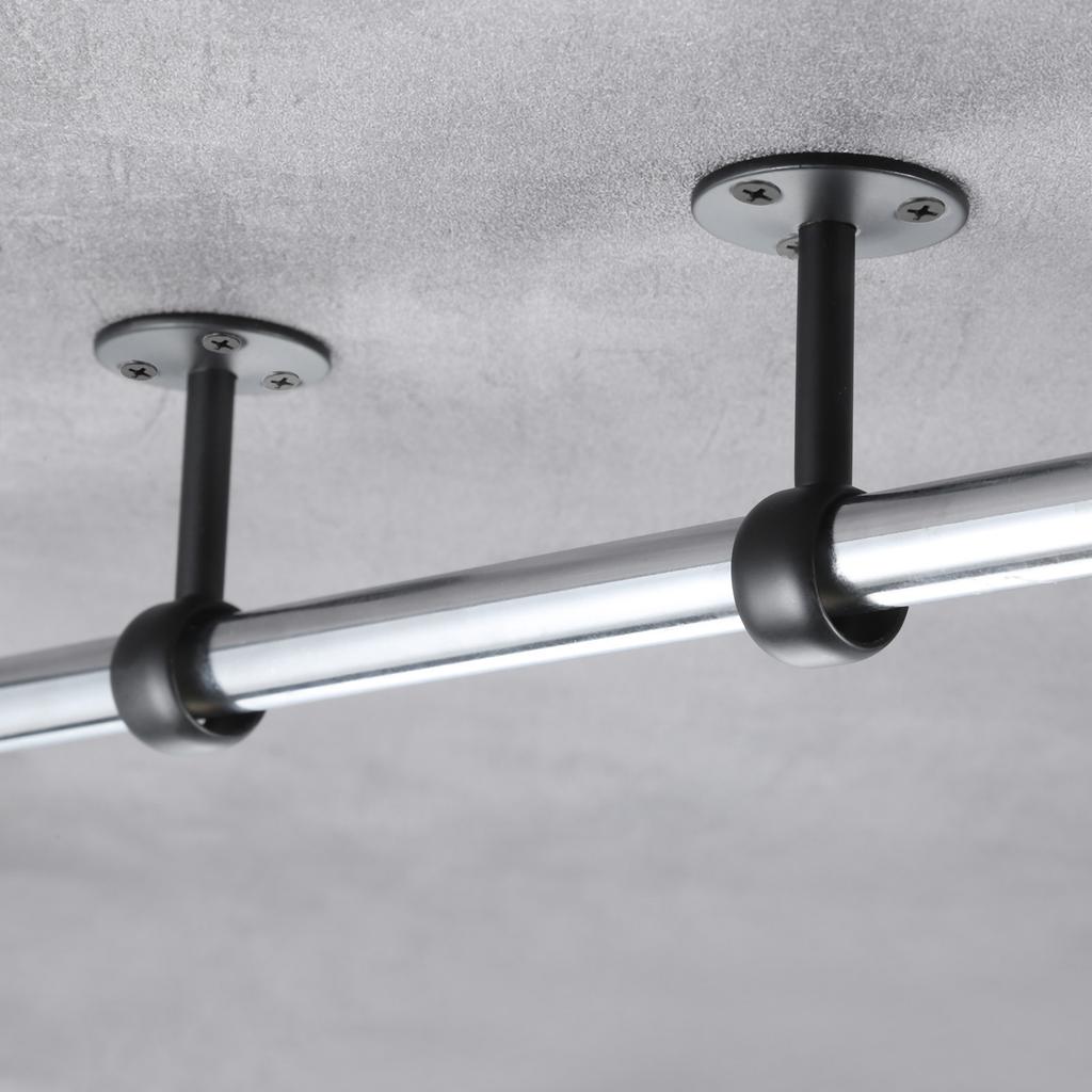 2pcs Flange Rod Holders Wardrobe Hanger Pipe Bracket for Clothes Pole Curtain Rods Ceiling Fixed Support Clamps 16/19/22mm