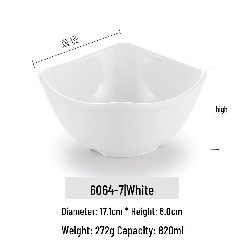Melamine Imitation Porcelain Square Bowl – Plastic Soup, Dessert, BBQ, Bibimbap, Small Dish for Fast Food.