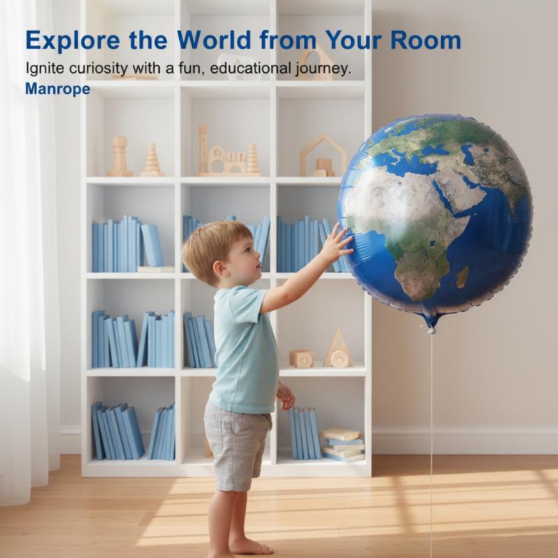 6 Pcs 22 Inch 4D Globe Balloons Around The World Decoration Earth Day Ball Bon Voyage Party Travel Party Decorations For Kids