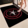 Dark Gothic Pentacle Ruby Accents Patterned Rug Nonslip Thick Carpet For Living Room Bedroom Hallway Home Decor Birthday Gift