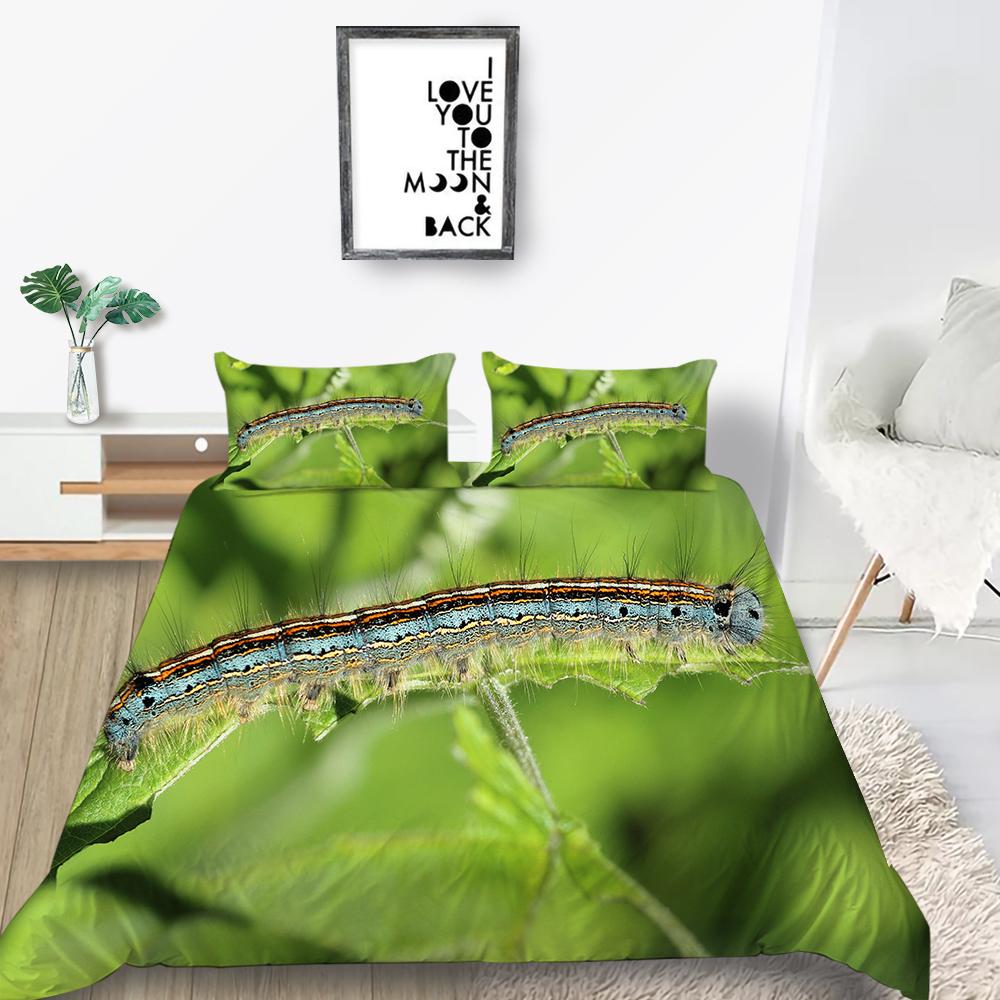 Heißer Verkauf Bettwäsche Set 3D Druck Atmungsaktive Quilt Abdeckung Insekt Heimtextilien mit Kissenbezug Teen Kinder Weiche Bettbezug
