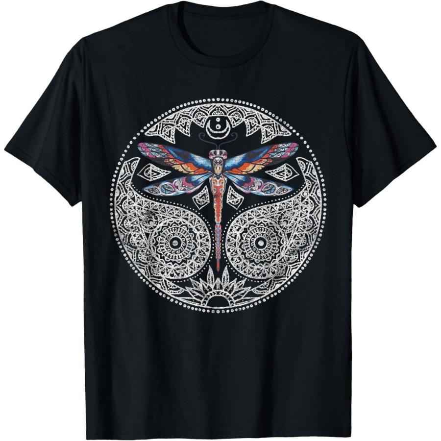 Magical Colorful Dragonfly Tribal Mandala T-Shirt XXXXXL чёрный
