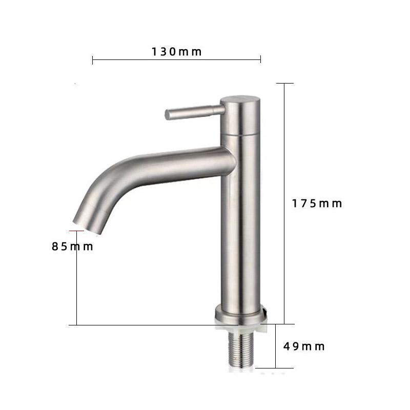 

Stainless Steel Single Cold Basin Faucet Bathroom Balcony Home Basin Wash Basin Quick Open Faucet