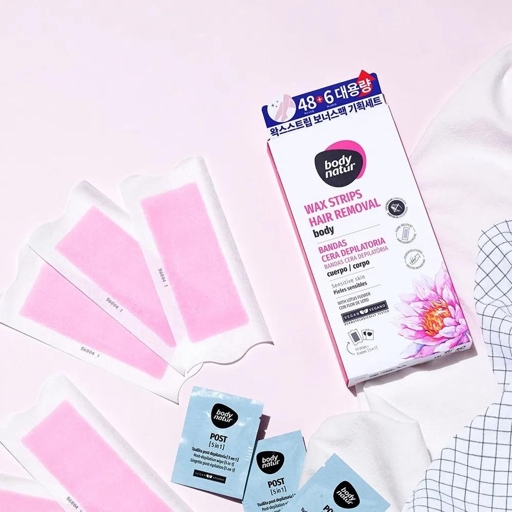 [BODY NATUR] Body Wax Strips Lotus Flower Bonus Pack x 3