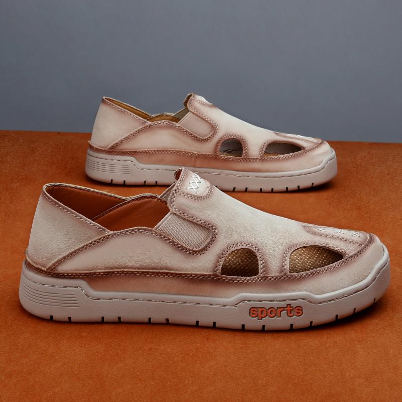 Heren Sandalen Zomer Comfortabel Man Casual Schoenen Mode Slippers Handgemaakt Ademend Lopen Rijden Voetbovenkleding