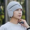 Thickened Knit Cap with Earmuffs Beanie Hat New Knitted Hat  Unisex