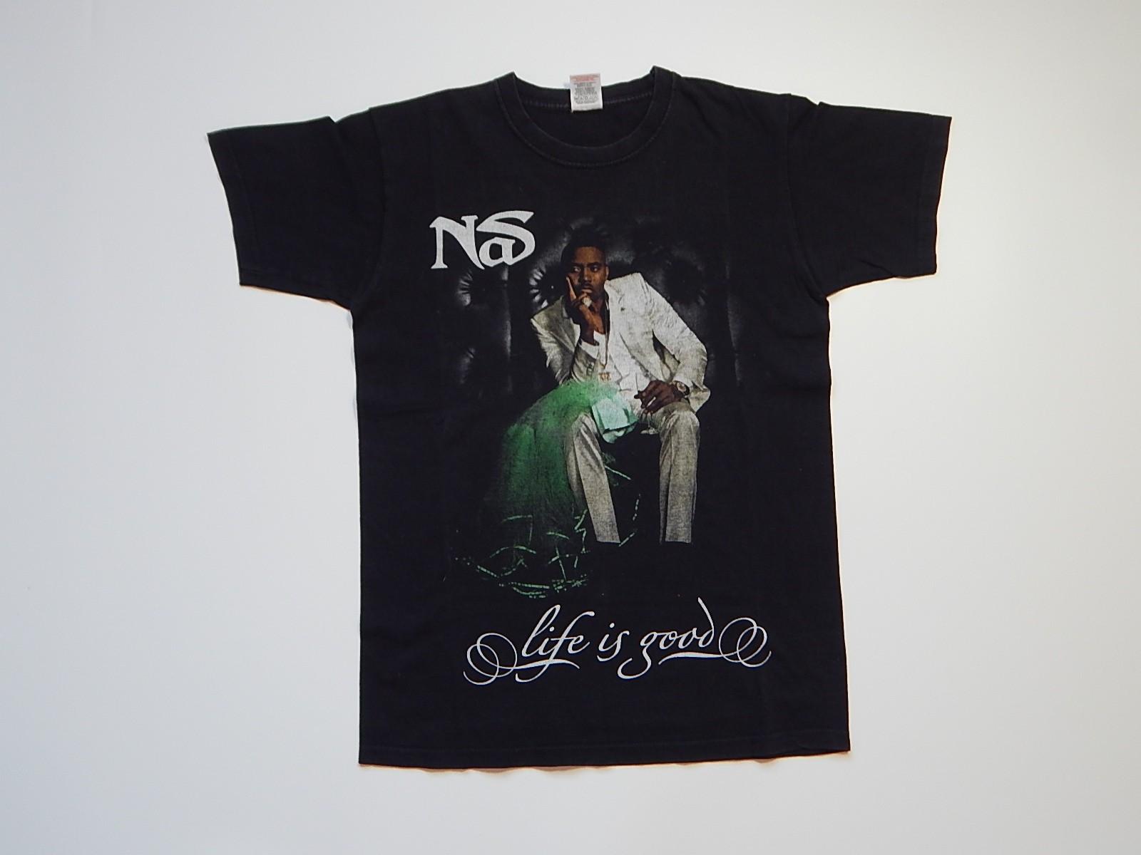 vintage nas life is good rap tour tee size small L