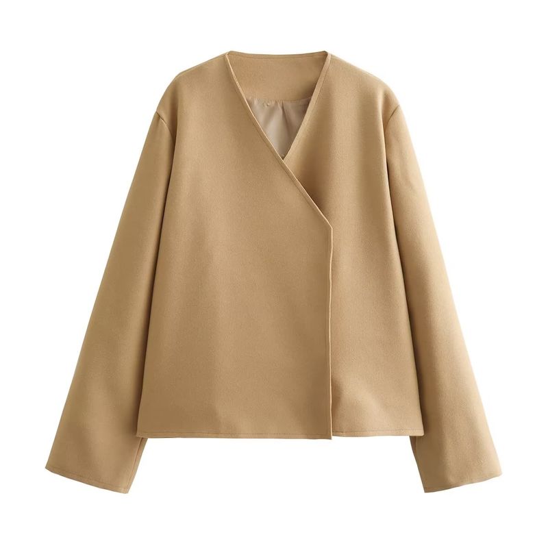 Spring New Leisure Suit European and American Beauty Bloggers Ins Woolen Outwear Female High Waist Asymmetric A- Line Skirt