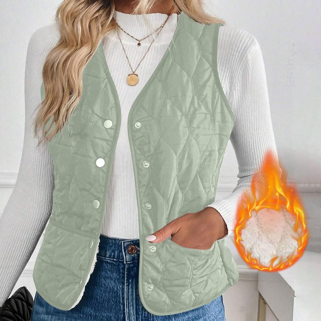 Fashionable Women's Cotton Vest, Thin And Slim Short Cold-proof Warm Vest