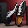 Leather Shoes Mens PU  Luxury Crocodile Pattern Men Business Dress Shoes Casual Social Shoe Male Wedding Footwear