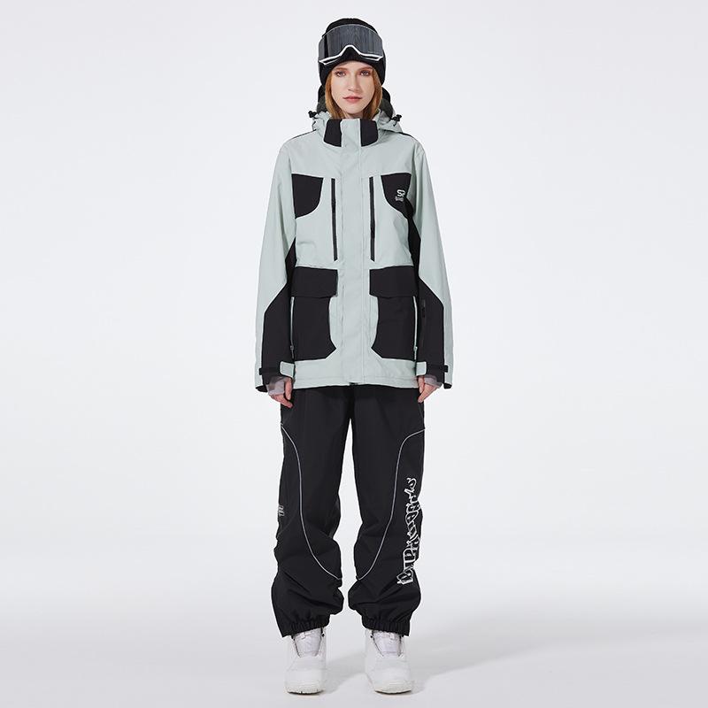 Herren- und Damen-Skianzug Outdoor Winter Warm Snowboardanzug Wasserdicht Winddicht Skijacke und Hose Set Übergröße Atmungsaktiv Isoliert Schneeanzug
