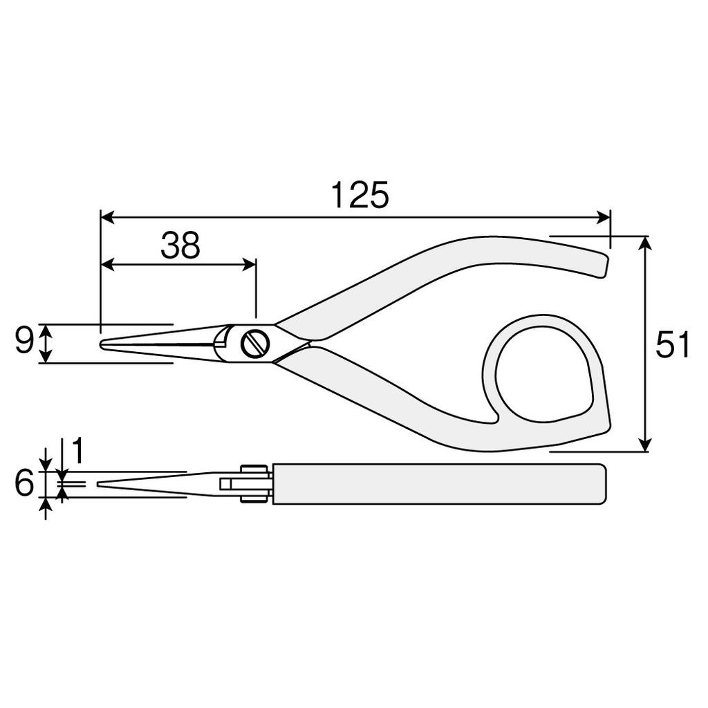 HOZAN Precision Pliers, 0.08mm diameter ultra-fine copper wires can be firmly grasped at the tip, anti-static specifications P-51