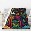 Custom Sofa Fleece Mexican Flowers Art Pattern Throw Blanket Warm Flannel Blankets for Bed Car Sofa Quilt