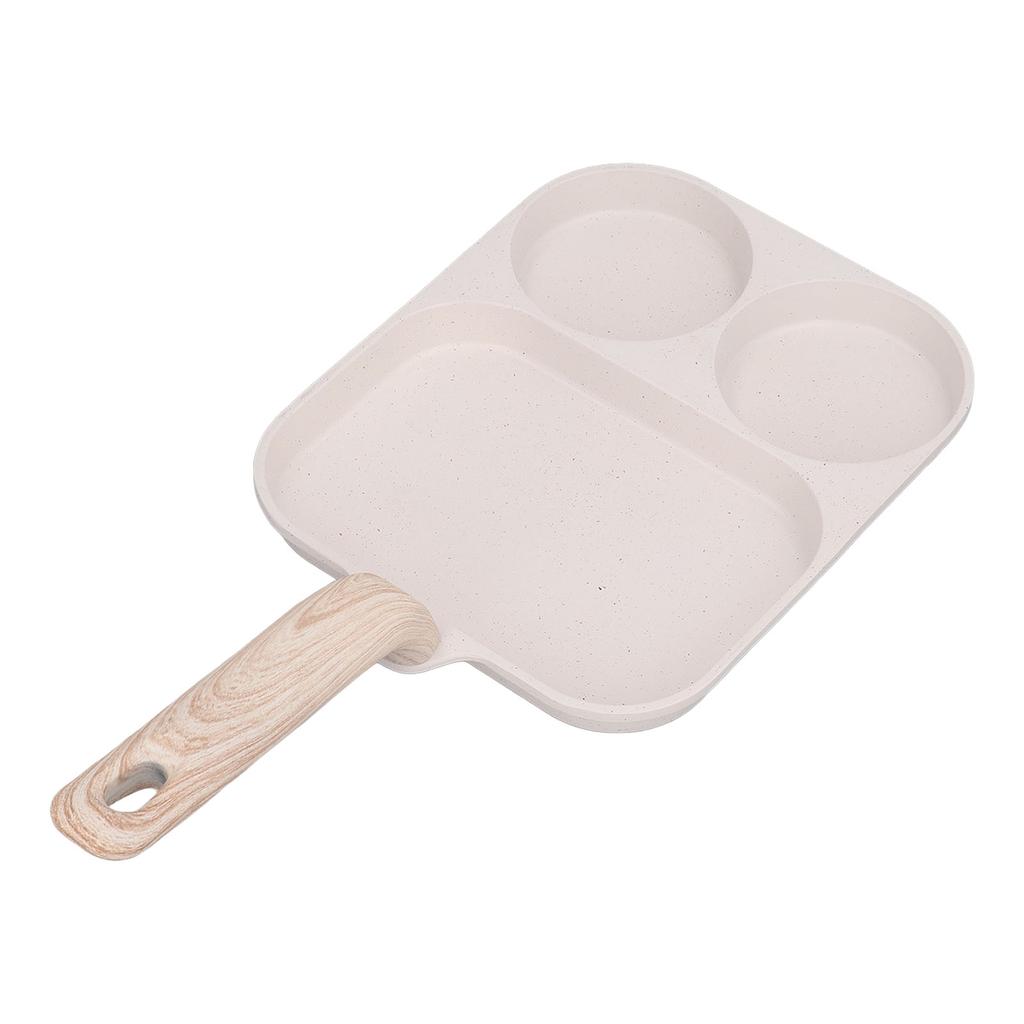 Nonstick Egg Pan Egg Frying Pan 3 Section Square Grill Pan for Breakfast Gas Stove Induction Cooker