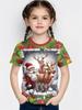 Cute Santa Claus Children's T-Shirt Christmas 3D Print Girl Short Sleeve T-Shirt Holiday Boys Clothes O-Neck Tees Tops Clothing