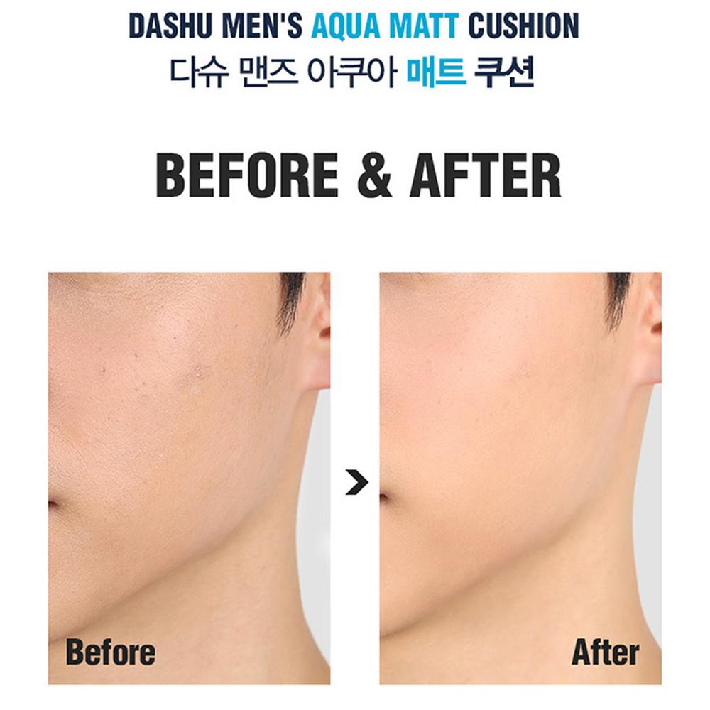 DASHU Mens Aqua Matte BB Cushion 15g SPF50+ PA++++ - Bb Cushion Men, Korean
