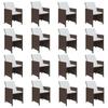 17 piece brown polyrattan garden dining set with cushions