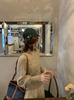 Women's Retro Square Collar Thick Knit Sweater - Autumn/Winter Korean Style, Waist-Slimming, Loose Fit with Twist Pattern