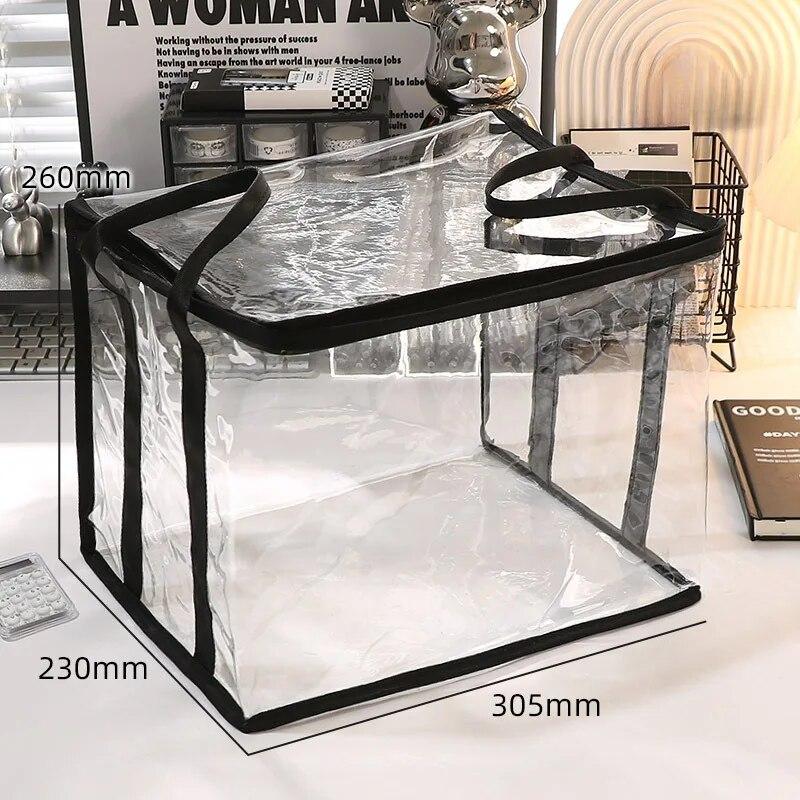 Große Kapazität Transparent Faltbar Buch&Bleistift Staubdicht Feuchtigkeitsdicht Tasche Schulsachen Organisieren Handgehaltene Aufbewahrung