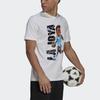 Adidas Icon Cartoon Print Fußball Sport Kurzarm T-Shirt Herren Tops Weiß HA5453