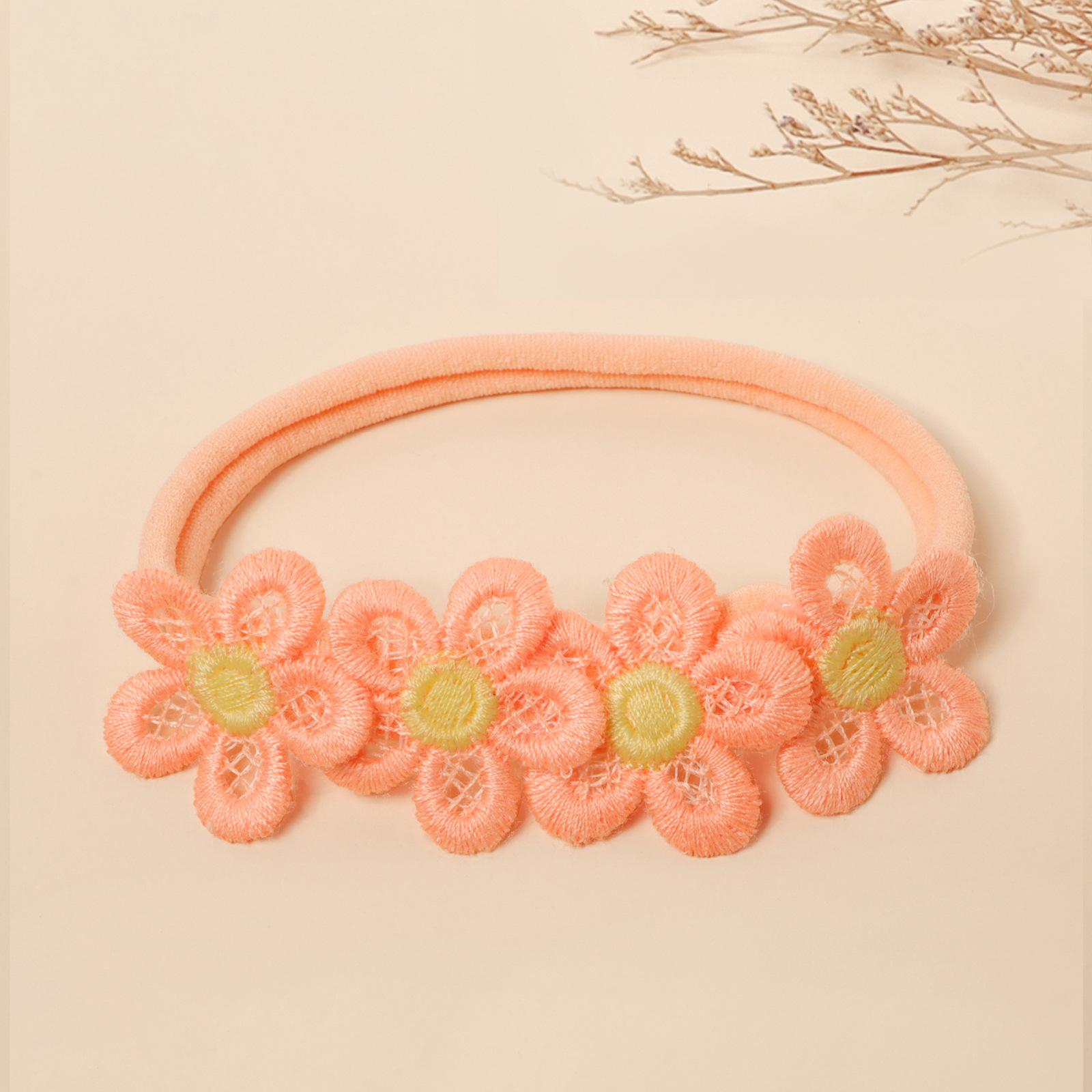 

2025 New Spring-Summer Baby Headbands Solid Color Floral Kids Hair Accessories Soft Nylon Infant Headwear Gentle Cute Must-Have
