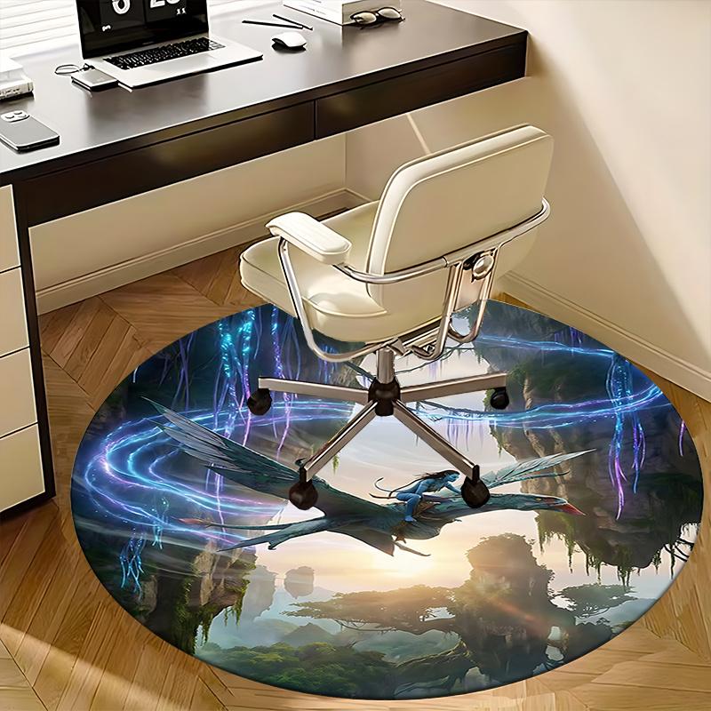 Avatar Inspired Fantasy World Chair Mat   Round Carpet for Home Decor, Office Use, Gift Idea   Fits s0197b