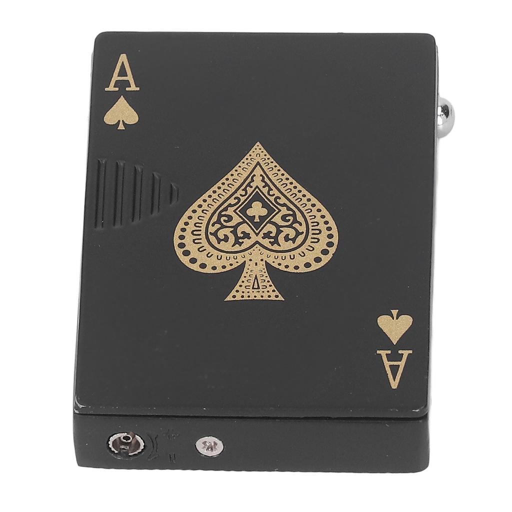 Poker Lighter Windproof UV Light Zinc Alloy Refillable Cigar Cigarette Lighter for Men Women Black