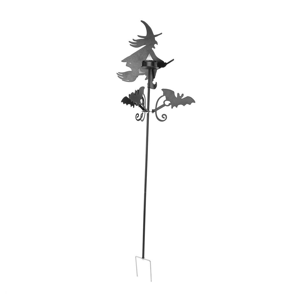 Witch Weather Vane Iron 360 Degree Rotation Bat Witch Vane Decor for Yard and Garden