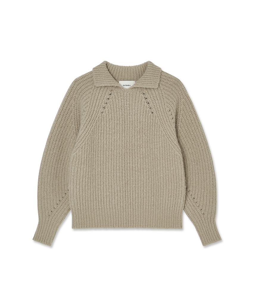 Aussel Curved Sleeve Pullover Beige