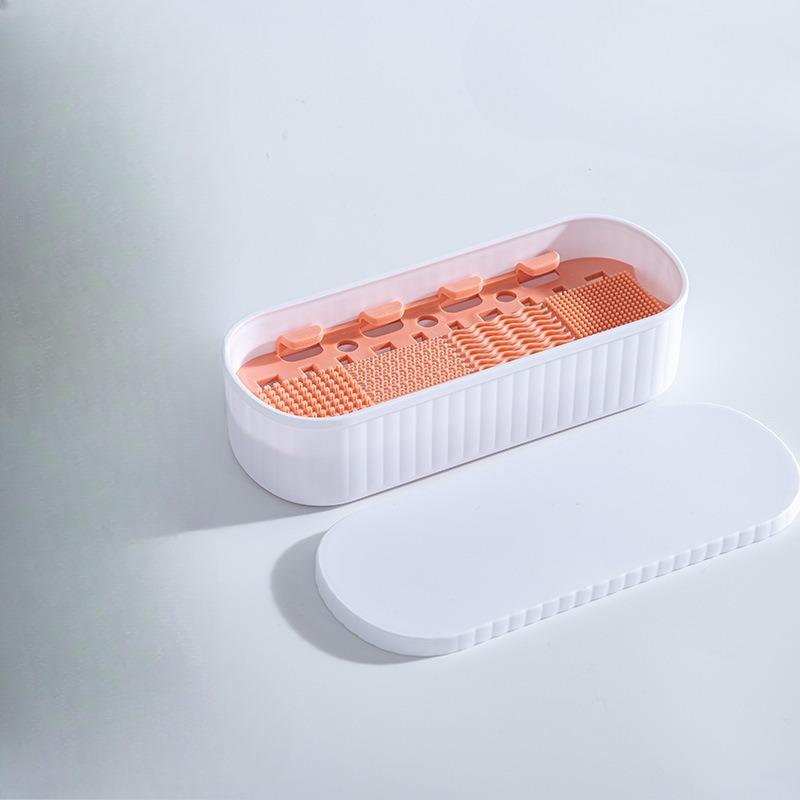 Makeup Brush Cleaning Box Silicone Beauty Egg Cleaning Magic Tool Set Beauty Washing Bowl Storage Box Powder Puff Drying Rack