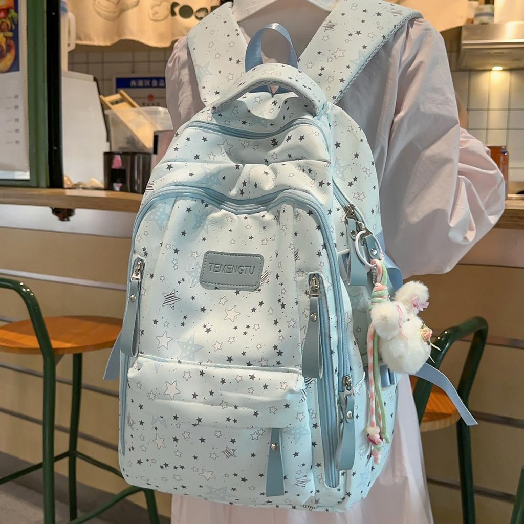 Schoolbag1011 New Fresh Schoolbag for Primary and Middle School Students Backpack College Student Backpack Forest Series Large Capacity Backpack