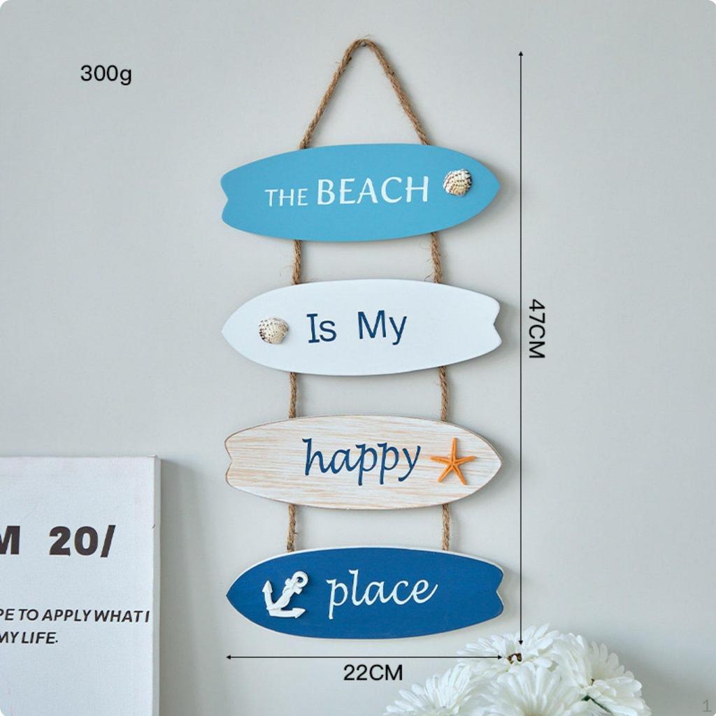 Nautical Welcome Sign Mediterranean Door Hanger Coastal Wall Decor for Restaurant, Cafe, Washroom