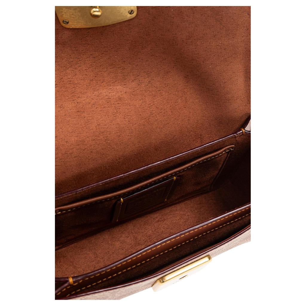 Coach 19 Signature Pattern Printed Leather Shoulder Bag Small Women Shoulder Bag Brown CAM19-B4XHG