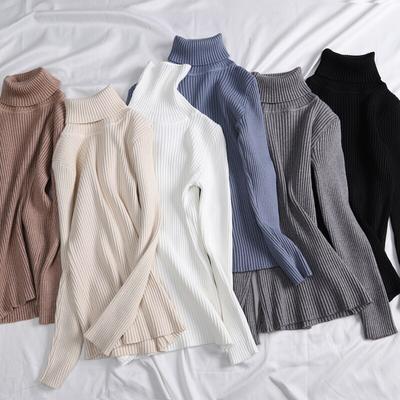 Mode Slim Fit Gestrickte Tops Büro-dame Langarm Weichen Pullover Frauen 2023 Herbst Winter Elegante Rollkragen Pullover 28980