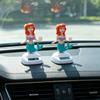 Solar-Powered Cartoon Mermaid Car Ornament - Shaking Head Decoration